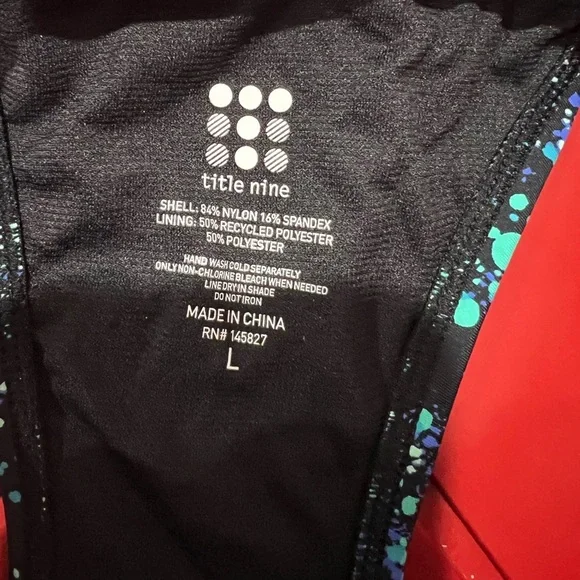 Women’s‎ Title Nine splatter bikini 2 piece swimsuit black blue green L large - Picture 3 of 11